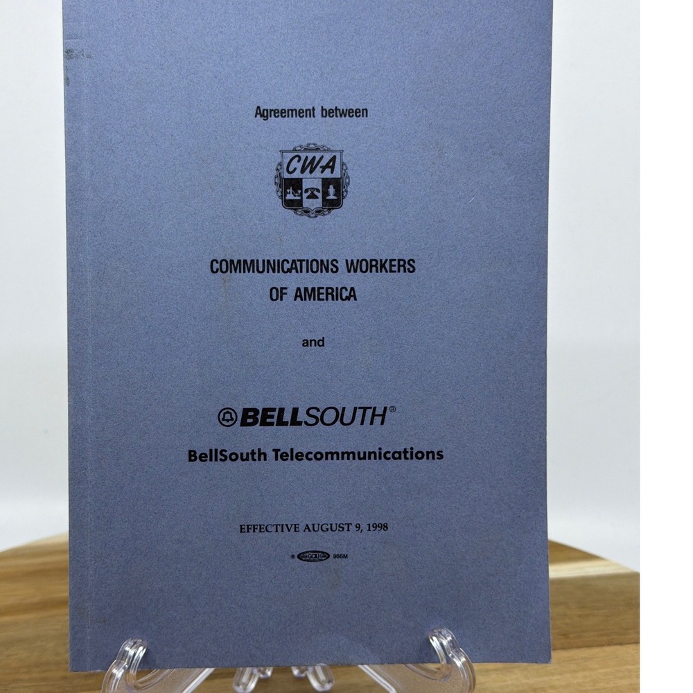 BellSouth CWA Union Agreement Booklet 1998 Communications‎ Workers America Blue